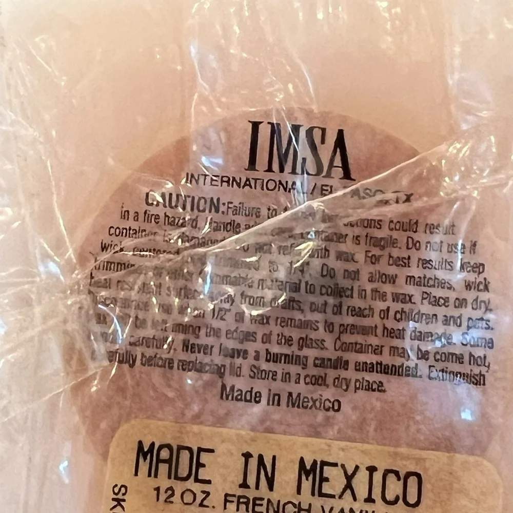 IMSA French Vanilla Scented Wax Candle NOS Vintage 2.75 x 2.75”‎ Deadstock